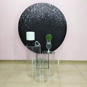 Adulto Preto com Glitter  Prata