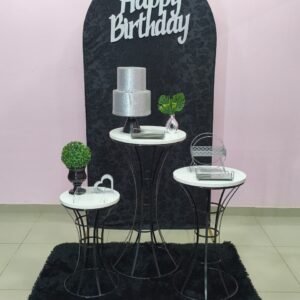 Adulto Painel Romano preto e prata
