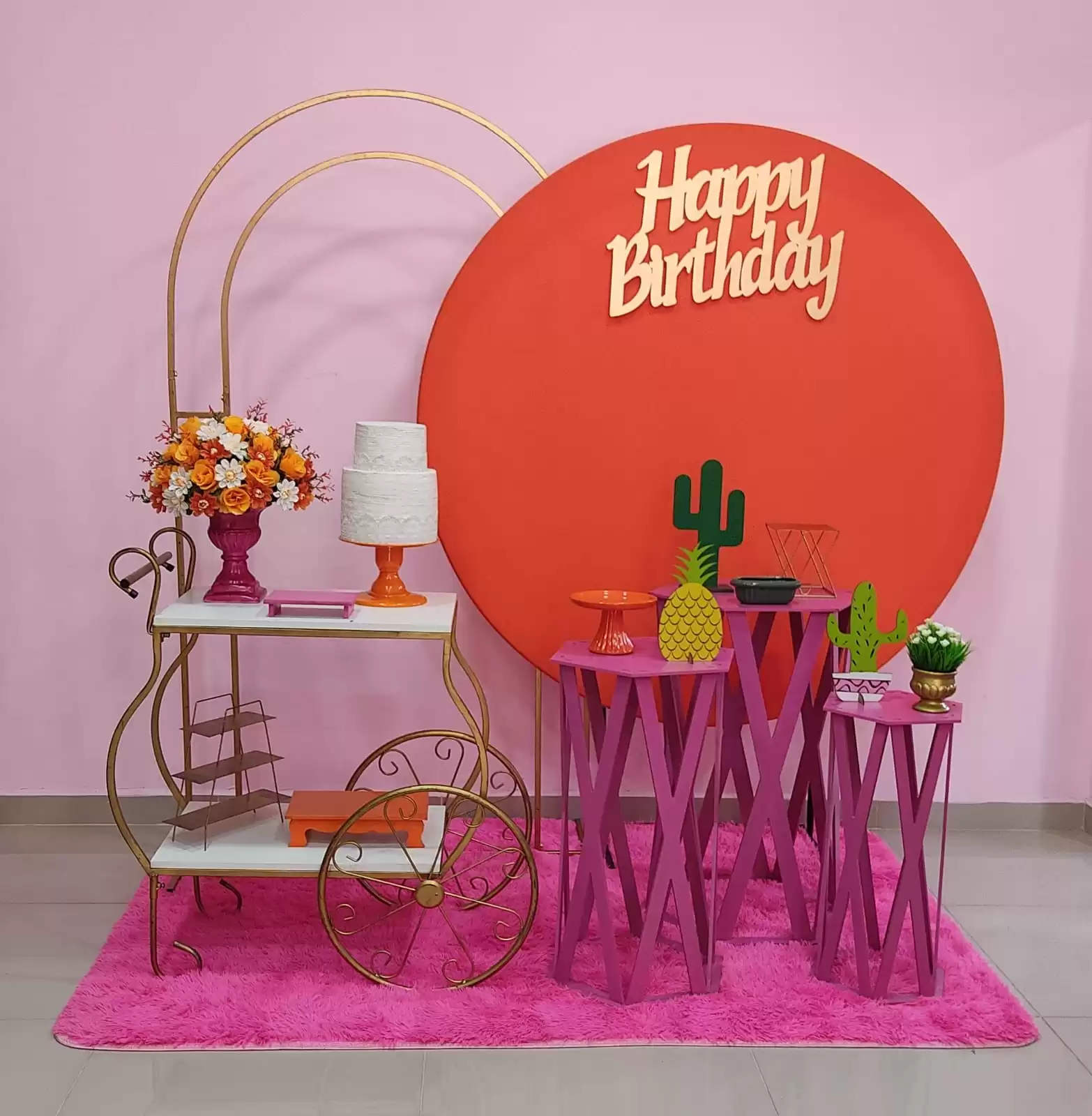 Adulto Pink laranja e rosa