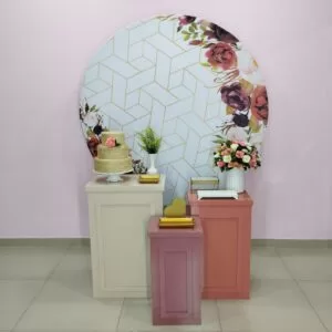 Adulto Floral Salmão e Marsala