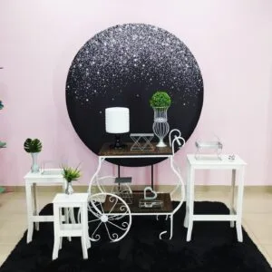 Adulto Preto com Glitter  Prata