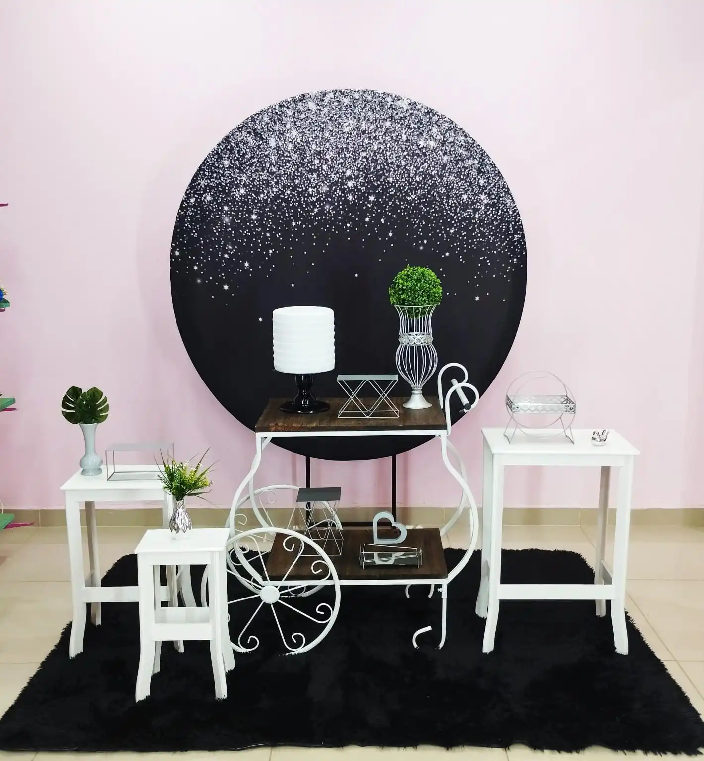 Adulto Preto com Glitter  Prata