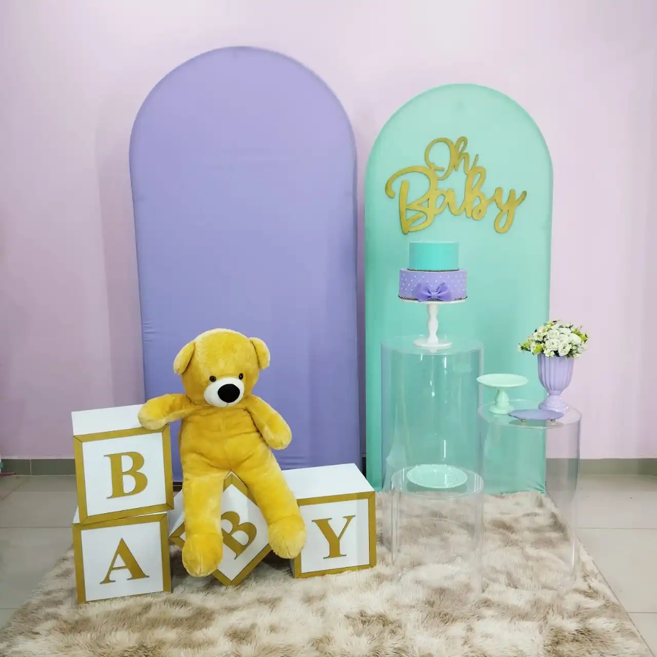 Chá Revelação Lilás e Verde