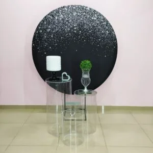 Adulto Preto com Glitter  Prata