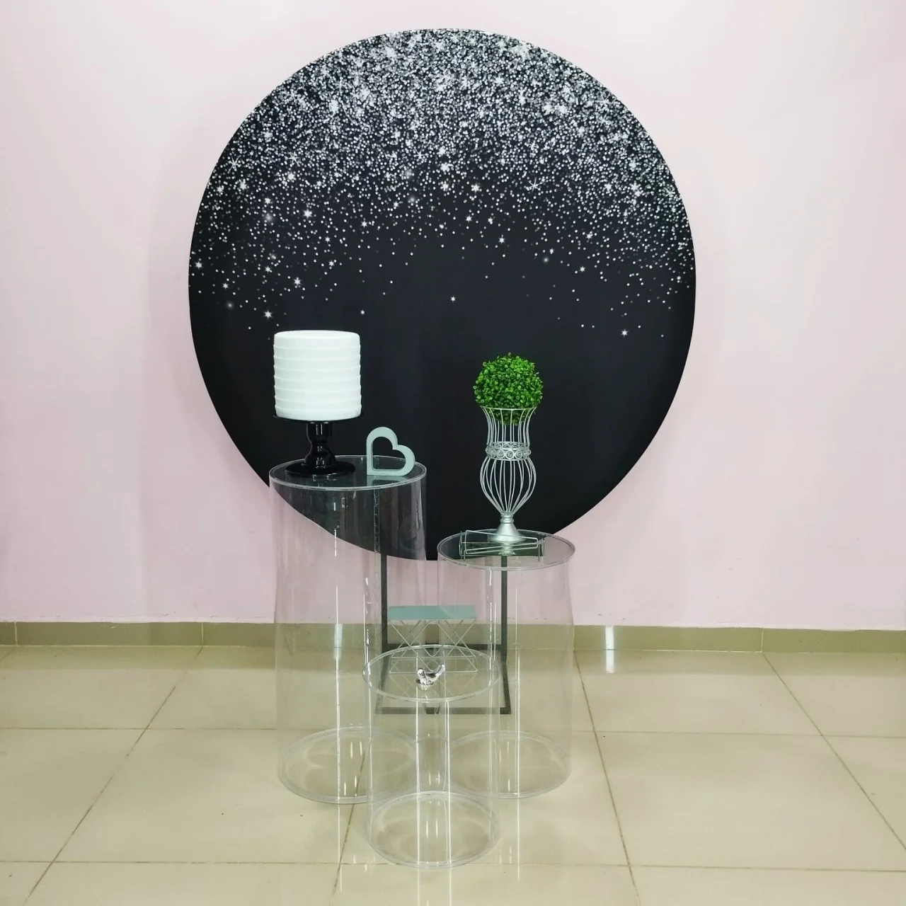 Adulto Preto com Glitter  Prata