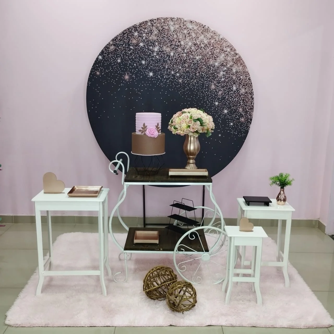 Adulto Preto com Glitter Rose